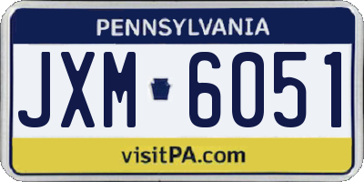 PA license plate JXM6051