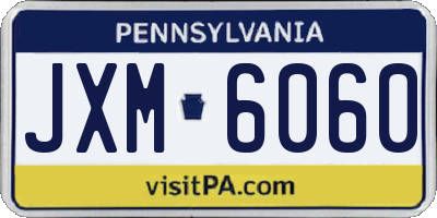 PA license plate JXM6060