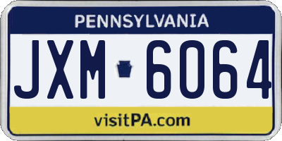 PA license plate JXM6064