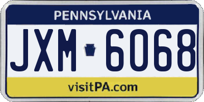PA license plate JXM6068