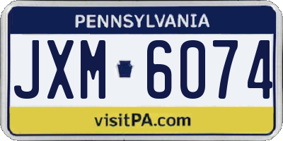 PA license plate JXM6074