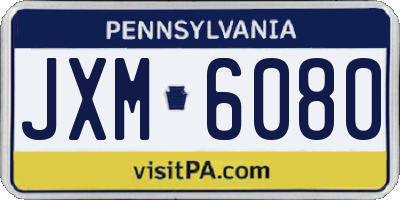 PA license plate JXM6080