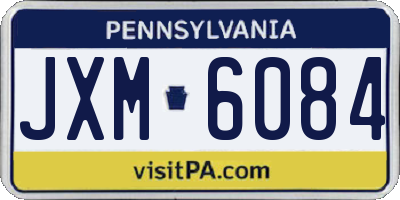 PA license plate JXM6084