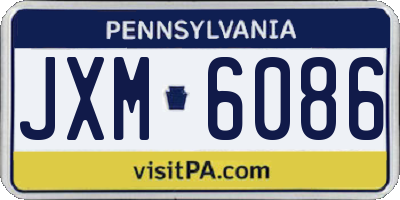 PA license plate JXM6086