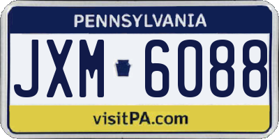 PA license plate JXM6088