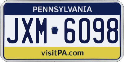 PA license plate JXM6098