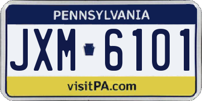 PA license plate JXM6101