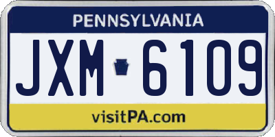 PA license plate JXM6109