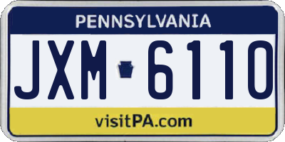 PA license plate JXM6110