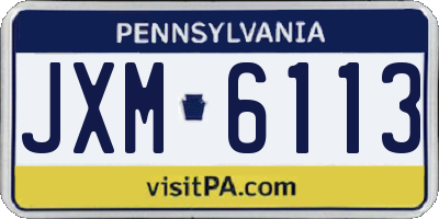 PA license plate JXM6113