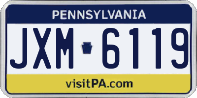 PA license plate JXM6119