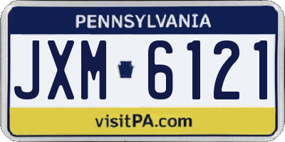 PA license plate JXM6121