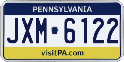 PA license plate JXM6122
