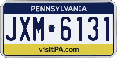 PA license plate JXM6131