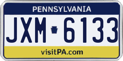 PA license plate JXM6133