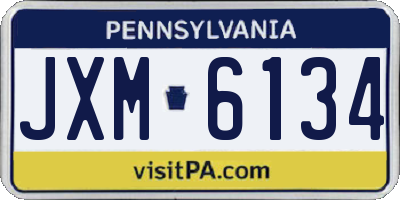 PA license plate JXM6134