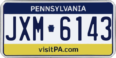 PA license plate JXM6143