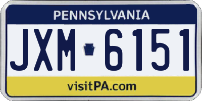 PA license plate JXM6151