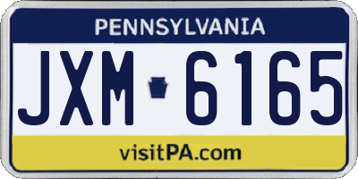 PA license plate JXM6165