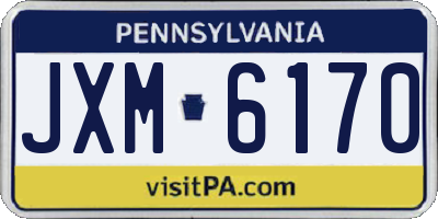 PA license plate JXM6170