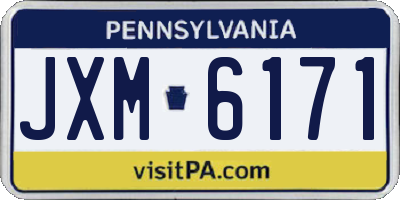 PA license plate JXM6171