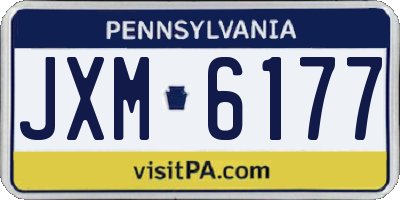 PA license plate JXM6177