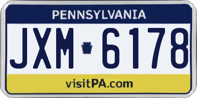 PA license plate JXM6178