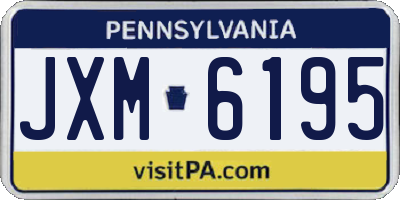 PA license plate JXM6195