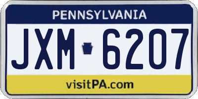 PA license plate JXM6207