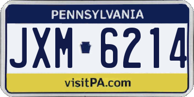 PA license plate JXM6214