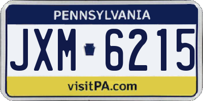 PA license plate JXM6215