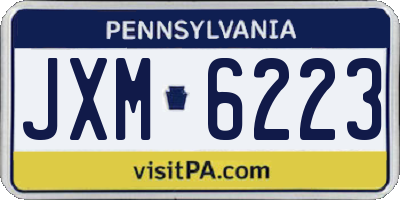 PA license plate JXM6223