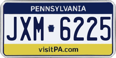 PA license plate JXM6225