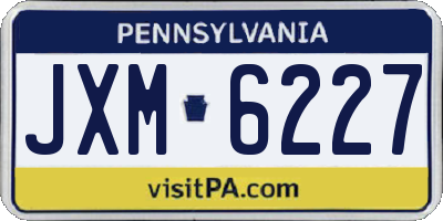 PA license plate JXM6227