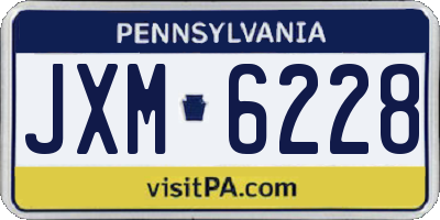PA license plate JXM6228