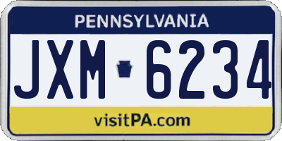 PA license plate JXM6234