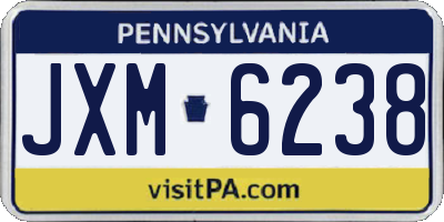PA license plate JXM6238