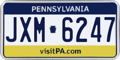 PA license plate JXM6247