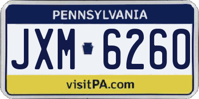 PA license plate JXM6260
