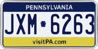 PA license plate JXM6263