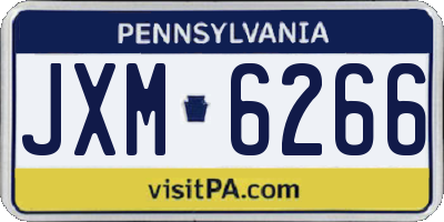 PA license plate JXM6266