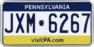 PA license plate JXM6267