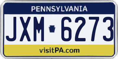 PA license plate JXM6273
