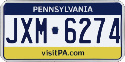 PA license plate JXM6274