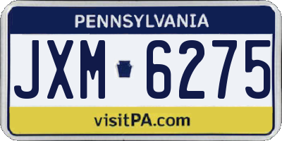 PA license plate JXM6275