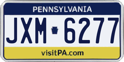 PA license plate JXM6277