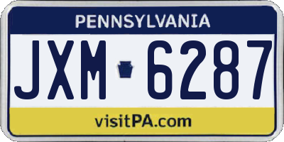 PA license plate JXM6287