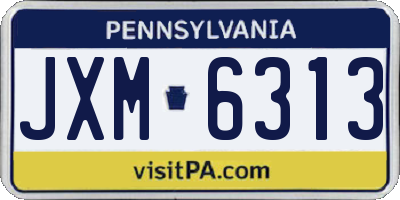 PA license plate JXM6313