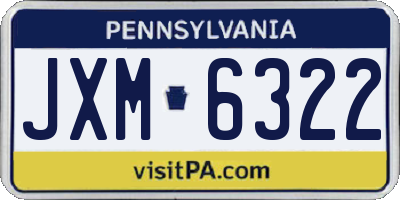 PA license plate JXM6322