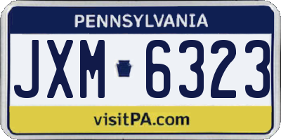 PA license plate JXM6323